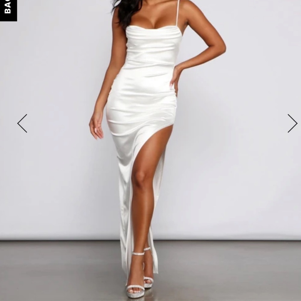 White satin dress
